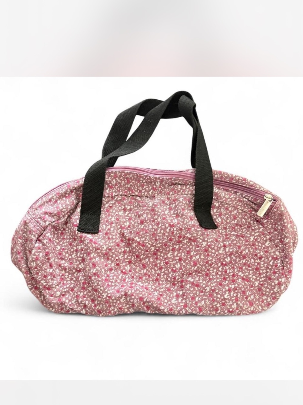 BENETTON pink/mauve floral duffle bag. Small size, check dimensions. Some fading